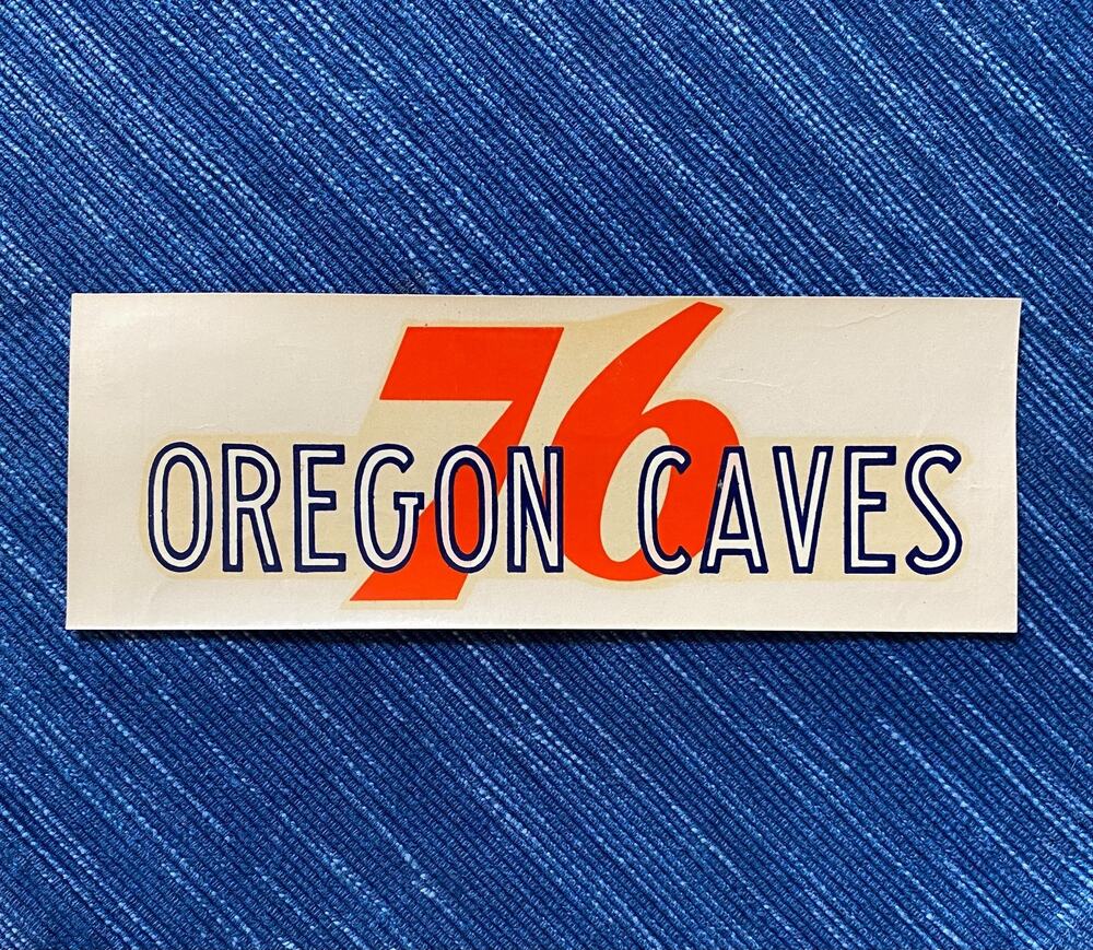 Vintage Union 76 Oil Oregon Caves Gas Station Water Decal Travel Souvenir